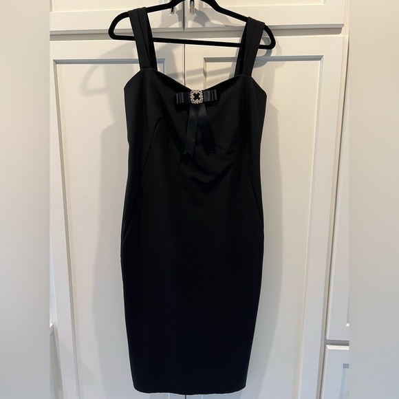 Theory Women”s Sweetheart Neckline Black Sheath Midi Dress. Size 8. EUC! - Picture 5 of 11